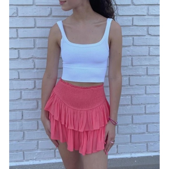 Rock N Rags Sunshine Daydream Skirt in Coral | Tiered Preppy Skirt | NWOT Sz: S - Picture 8 of 16